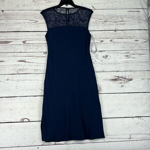 Ralph Lauren Georgette Sleeveless Cocktail Dress (Refined Navy) Women’s Size 2